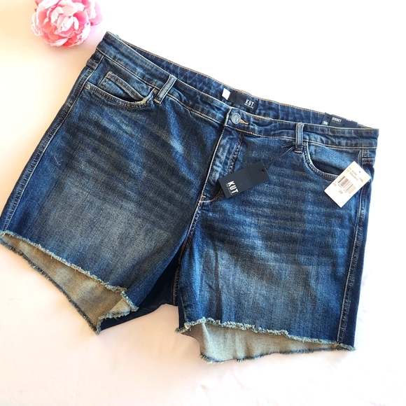 🏷️KUT FROM THE KLOTH Gidget High Rise Frey Short Plus Size 20W - Picture 1 of 13